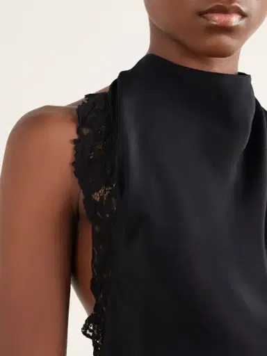 SIR. Tie-detailed Lace-trimmed Satin Top | Thumbnail 5 SIR. Tie-detailed Lace-trimmed Satin Top | Thumbnail 5