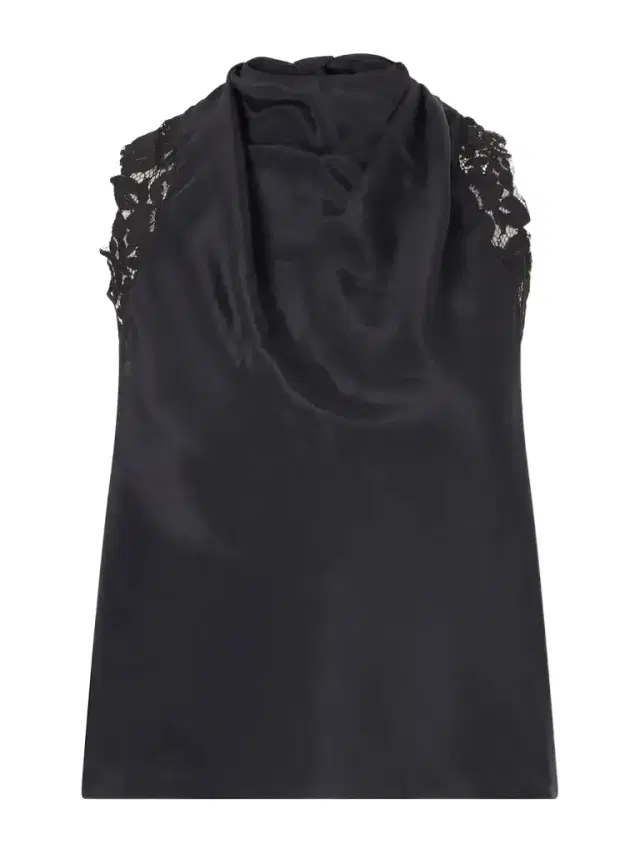 SIR. Tie-detailed Lace-trimmed Satin Top