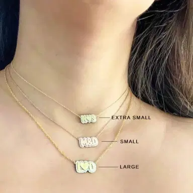 Stephanie Gottlieb Extra Small Bubble with Pave Outline Necklace | Thumbnail 3
