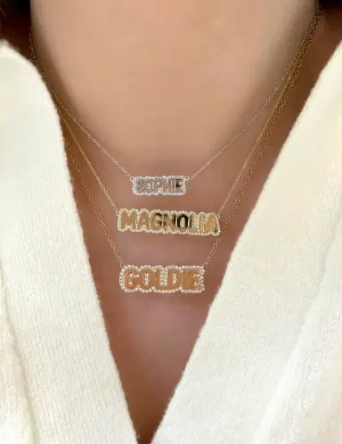 Stephanie Gottlieb Extra Small Bubble with Pave Outline Necklace | Thumbnail 5