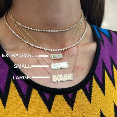 Stephanie Gottlieb Extra Small Bubble with Pave Outline Necklace | Thumbnail 6