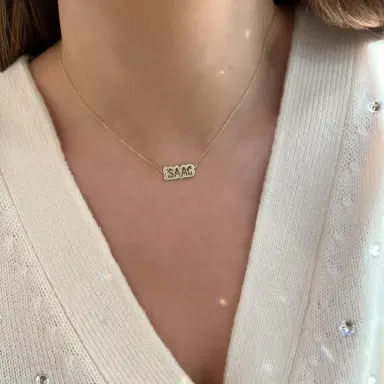 Stephanie Gottlieb Extra Small Bubble with Pave Outline Necklace | Thumbnail 7