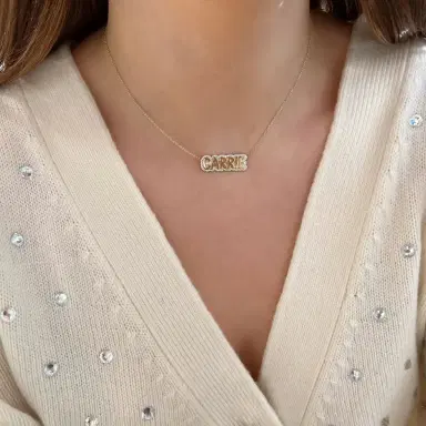Stephanie Gottlieb Extra Small Bubble with Pave Outline Necklace | Thumbnail 8