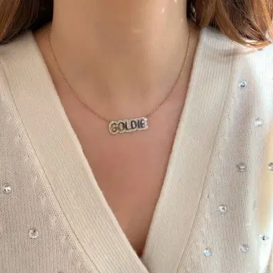 Stephanie Gottlieb Extra Small Bubble with Pave Outline Necklace | Thumbnail 9