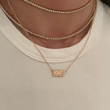 Stephanie Gottlieb Extra Small Bubble with Pave Outline Necklace | Thumbnail 10