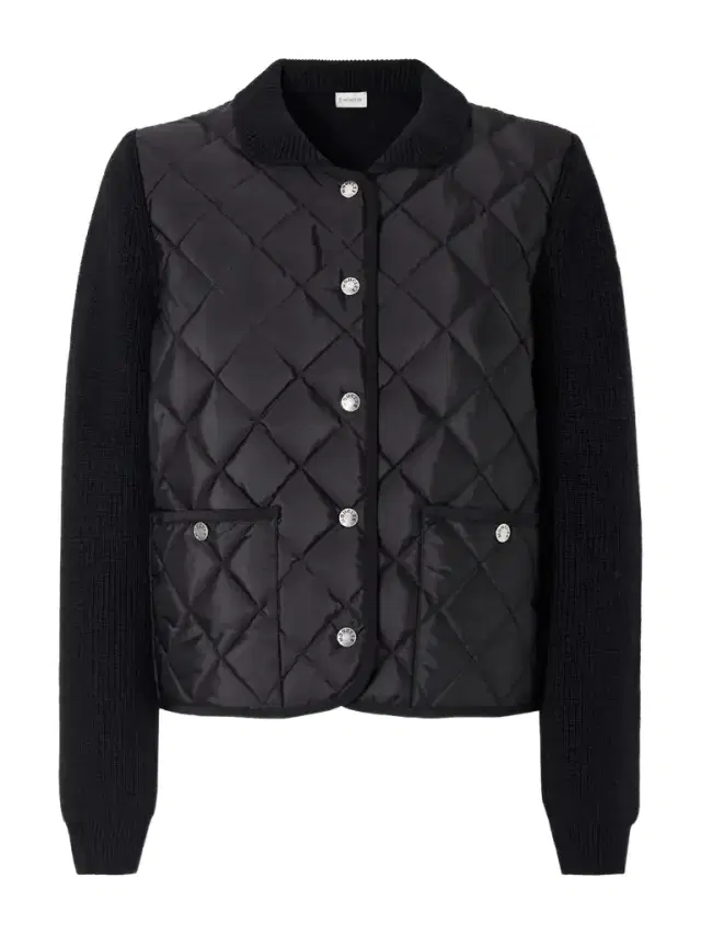 Moncler Ribbed Wool-trimmed Quilted Shell Down Cardigan