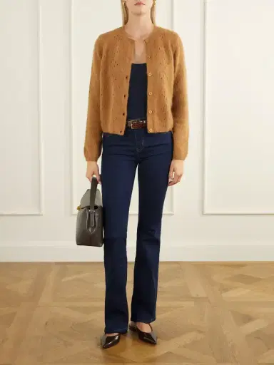 Frame The Cashmere Airy Teddy Cardi Wool And Cashmere-blend Cardigan | Thumbnail 2 Frame The Cashmere Airy Teddy Cardi Wool And Cashmere-blend Cardigan | Thumbnail 2