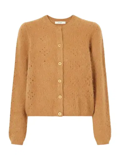 Frame The Cashmere Airy Teddy Cardi Wool And Cashmere-blend Cardigan | Thumbnail 1 Frame The Cashmere Airy Teddy Cardi Wool And Cashmere-blend Cardigan | Thumbnail 1