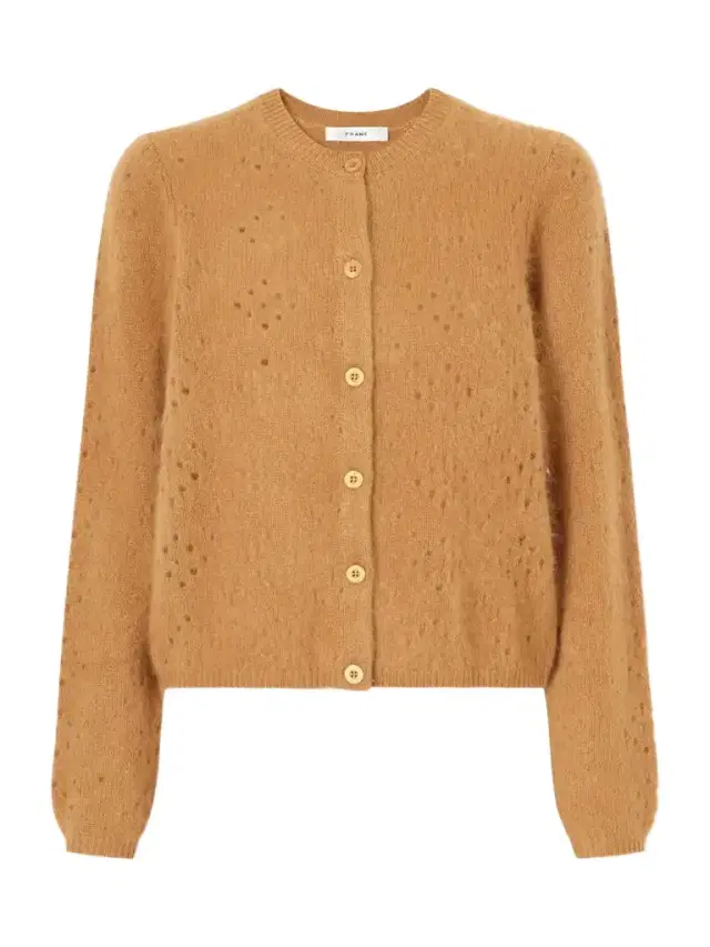 Frame The Cashmere Airy Teddy Cardi Wool And Cashmere-blend Cardigan