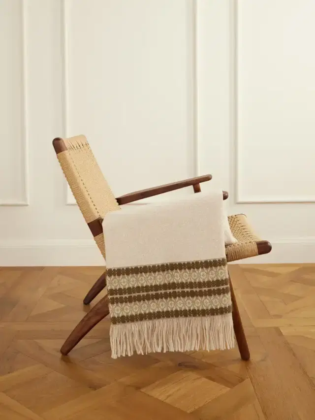 The House of Lyria Belize Fringed Striped Wool And Cashmere-blend Throw