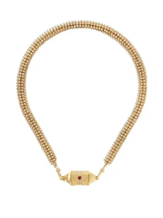 Marie Lichtenberg Love You Locket 18-karat Yellow And White Gold, Diamond And Ruby Necklace