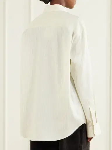 Studio Nicholson View Striped Cotton And Silk-blend Shirt | Thumbnail 3