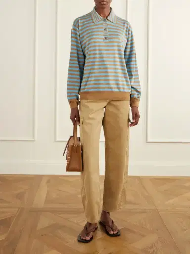 La Ligne Ben Striped Silk, Wool And Cashmere-blend Polo Sweater | Thumbnail 2