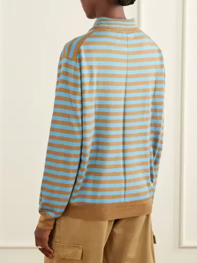 La Ligne Ben Striped Silk, Wool And Cashmere-blend Polo Sweater | Thumbnail 3