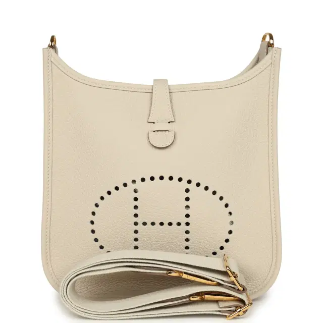 HERMÈS Hermes Evelyne 23 Craie Clemence Gold Hardware