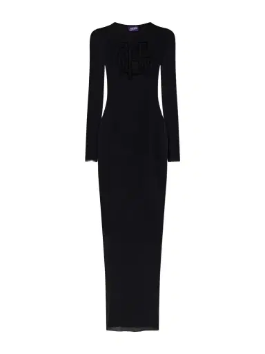 Jean Paul Gaultier Logo Embellished Mesh Maxi Dress | Thumbnail 1