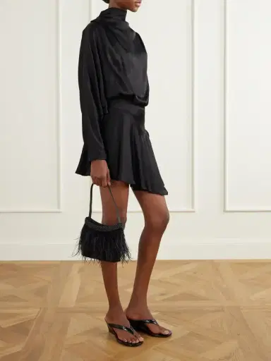Staud Winslow Bead And Feather-embellished Silk Shoulder Bag | Thumbnail 3