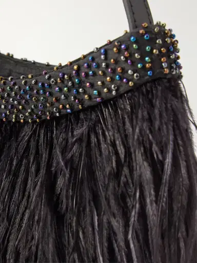 Staud Winslow Bead And Feather-embellished Silk Shoulder Bag | Thumbnail 5