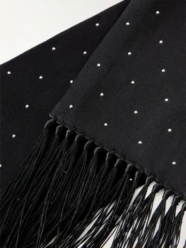 Tom Ford Fringed Crystal-embellished Silk-satin Scarf | Thumbnail 4