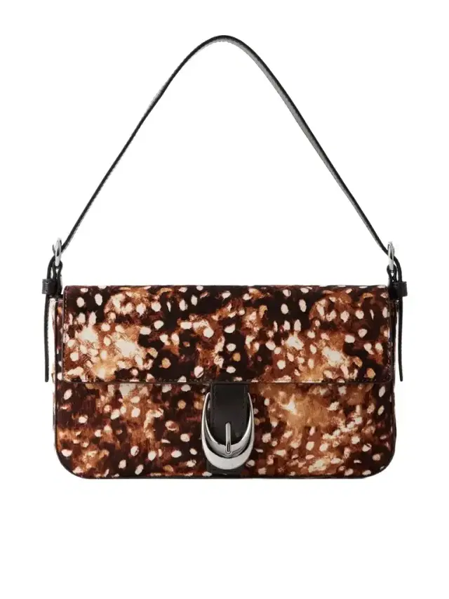 Staud Harlow Animal-printed Calf Hair Shoulder Bag