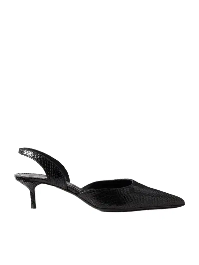 Staud Sebastian Snake-effect Leather Pumps