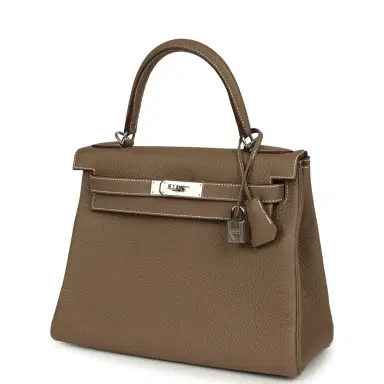 HERMÈS Hermes Kelly Retourne 28 Etoupe Togo Palladium Hardware | Thumbnail 5