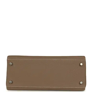 HERMÈS Hermes Kelly Retourne 28 Etoupe Togo Palladium Hardware | Thumbnail 6