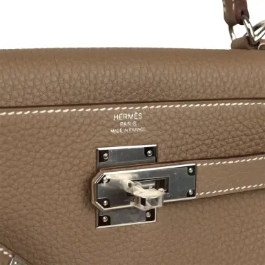 HERMÈS Hermes Kelly Retourne 28 Etoupe Togo Palladium Hardware | Thumbnail 7