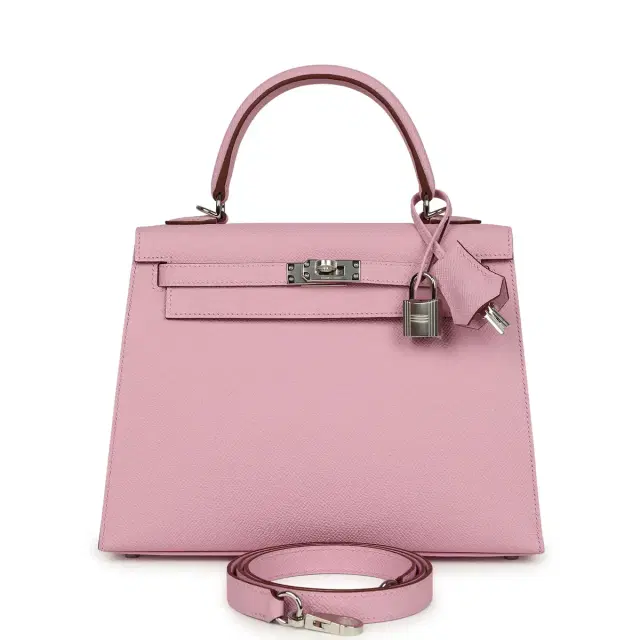 Hermes Kelly Sellier 25 Mauve Sylvestre Epsom Palladium Hardware