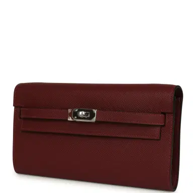 HERMÈS Hermes Kelly Wallet To Go Rouge H Epsom Palladium Hardware | Thumbnail 5 HERMÈS Hermes Kelly Wallet To Go Rouge H Epsom Palladium Hardware | Thumbnail 5