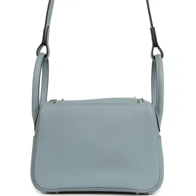 HERMÈS Hermes Mini Lindy II Bleu Lin Swift Palladium Hardware | Thumbnail 4 HERMÈS Hermes Mini Lindy II Bleu Lin Swift Palladium Hardware | Thumbnail 4