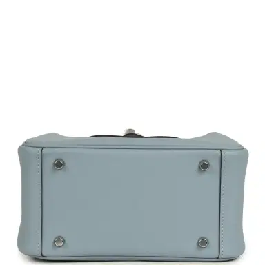 HERMÈS Hermes Mini Lindy II Bleu Lin Swift Palladium Hardware | Thumbnail 6 HERMÈS Hermes Mini Lindy II Bleu Lin Swift Palladium Hardware | Thumbnail 6