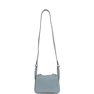 HERMÈS Hermes Mini Lindy II Bleu Lin Swift Palladium Hardware | Thumbnail 7 HERMÈS Hermes Mini Lindy II Bleu Lin Swift Palladium Hardware | Thumbnail 7