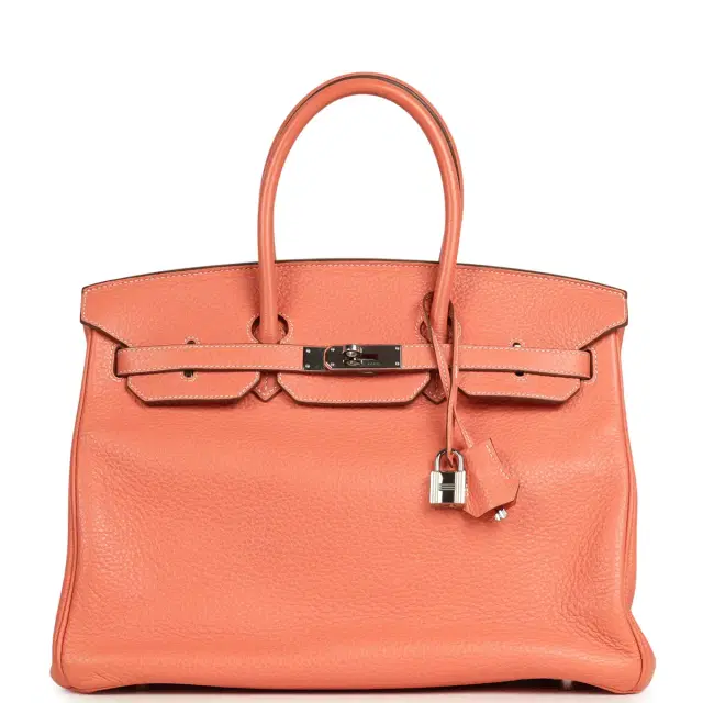 HERMÈS Pre-owned Hermes Birkin 35 Crevette Clemence Palladium Hardware