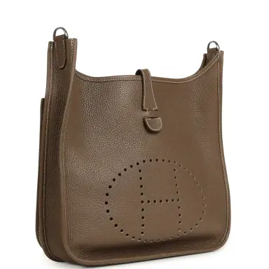 HERMÈS Pre-owned Hermes Evelyne III PM Etoupe Clemence Palladium Hardware | Thumbnail 2