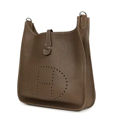 HERMÈS Pre-owned Hermes Evelyne III PM Etoupe Clemence Palladium Hardware | Thumbnail 5