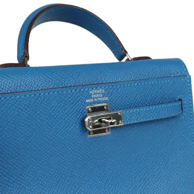 HERMÈS Pre-owned Hermes Micro Kelly 15 Mykonos Epsom Palladium Hardware | Thumbnail 7 HERMÈS Pre-owned Hermes Micro Kelly 15 Mykonos Epsom Palladium Hardware | Thumbnail 7
