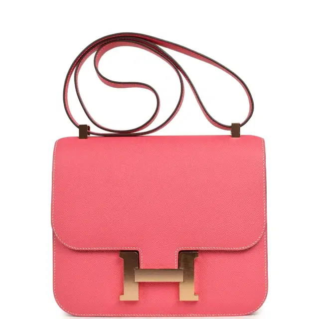 HERMÈS Pre-owned Hermes Special Order (HSS) Constance 24 Rose Azalee Verso Epsom Gold Hardware
