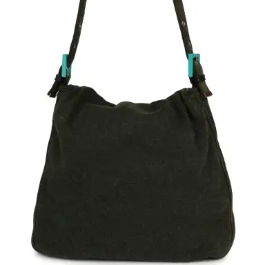 Fendi Vintage Fendi Mama Baguette Bag Dark Olive Jersey Silver Hardware | Thumbnail 4 Fendi Vintage Fendi Mama Baguette Bag Dark Olive Jersey Silver Hardware | Thumbnail 4
