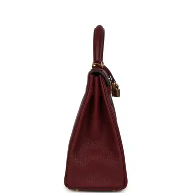 HERMÈS Vintage Hermes Kelly Retourne 32 Rouge H Fjord Gold Hardware | Thumbnail 3