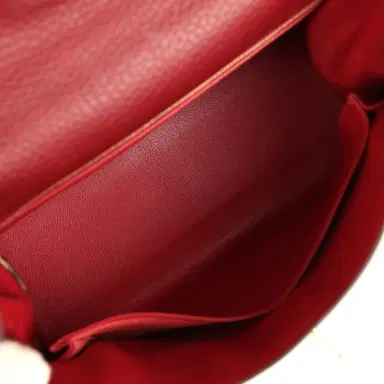 HERMÈS Vintage Hermes Kelly Retourne 32 Rouge H Fjord Gold Hardware | Thumbnail 8