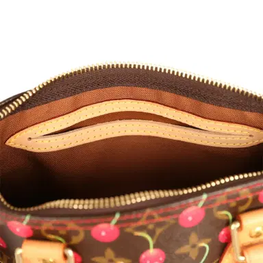 Louis Vuitton Vintage Louis Vuitton x Takashi Murkami Cheries Speedy 25 Brown and Red Cherry Monogram Gold Hardware | Thumbnail 11
