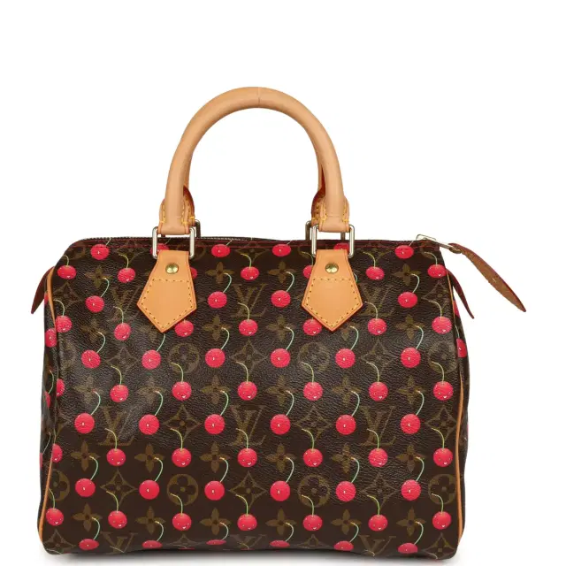 Louis Vuitton Vintage Louis Vuitton x Takashi Murkami Cheries Speedy 25 Brown and Red Cherry Monogram Gold Hardware