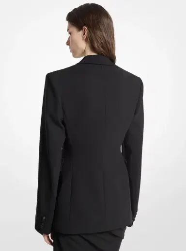 Michael Kors Collection Stretch Wool Draped Tuxedo Blazer | Thumbnail 2