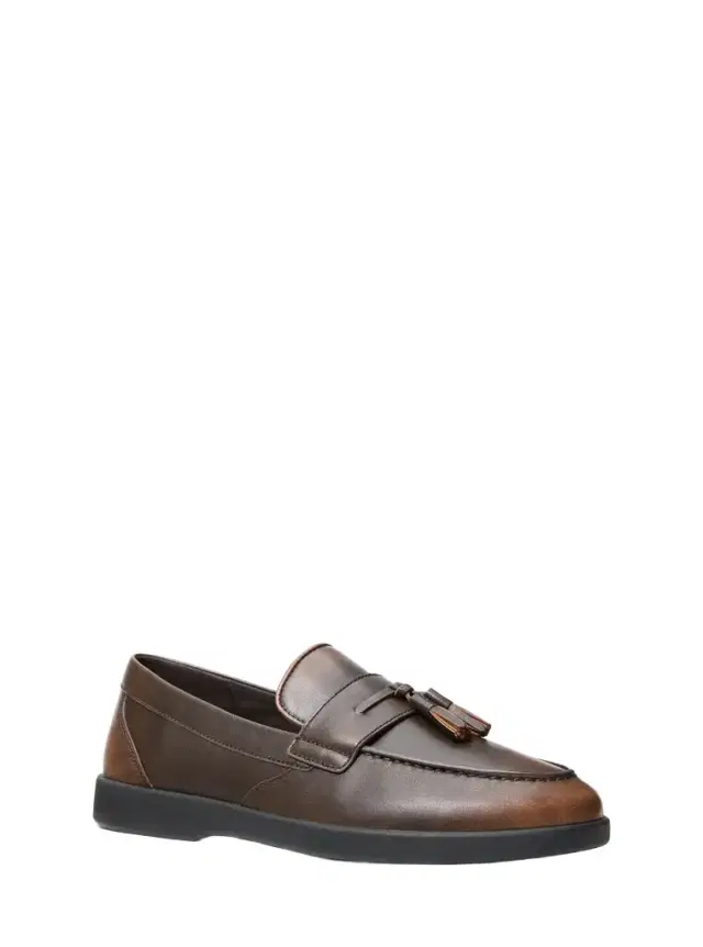 Michael Kors Collection Wesley Tassel Burnished Leather Loafer