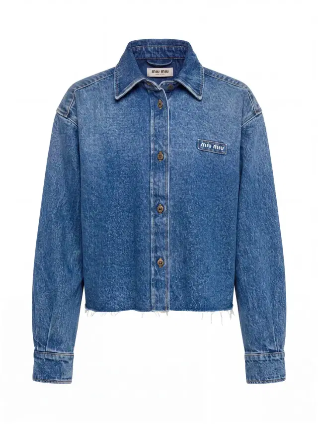 Miu Miu Raw Hem Denim Shirt