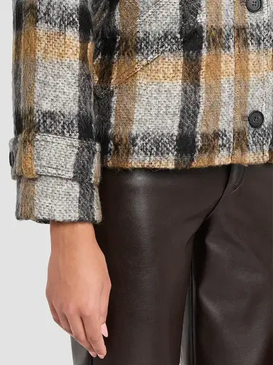 Simkhai Women's Virelle Plaid Jacket - Cream Multi | Thumbnail 4 Simkhai Women's Virelle Plaid Jacket - Cream Multi | Thumbnail 4