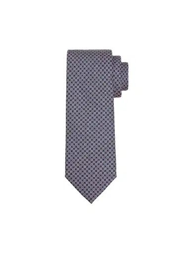 Brioni Men's Micro Motif Silk Tie - Navy | Thumbnail 1
