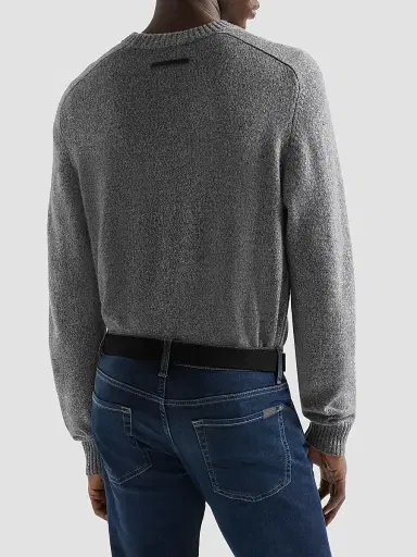 7 For All Mankind Men's Cotton-Wool-Nylon Crewneck Sweater - Cashmere Wolf - Size XXL | Thumbnail 3
