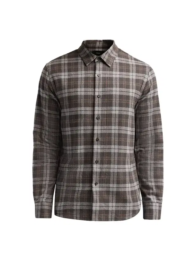 Vince Men's Tom Plaid Cotton Shirt - Arabica